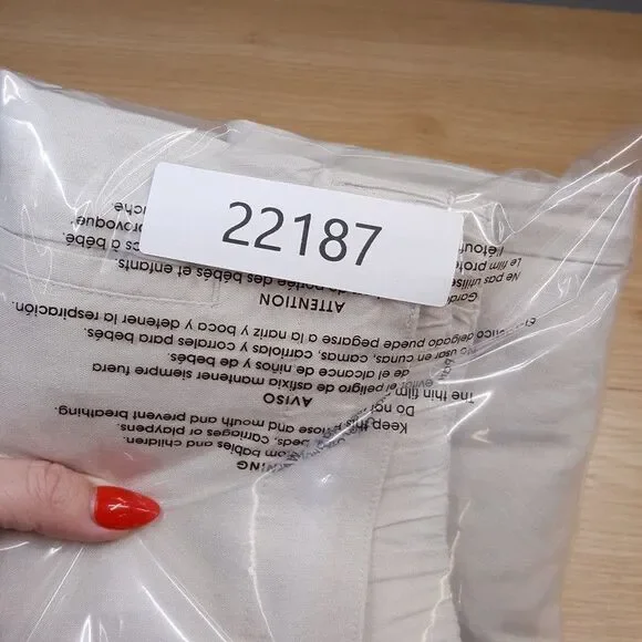 J. JILL Pants Womens Size 4 Tan Pull On Elastic Waist Straight Leg Linen Stretch - Picture 8 of 8